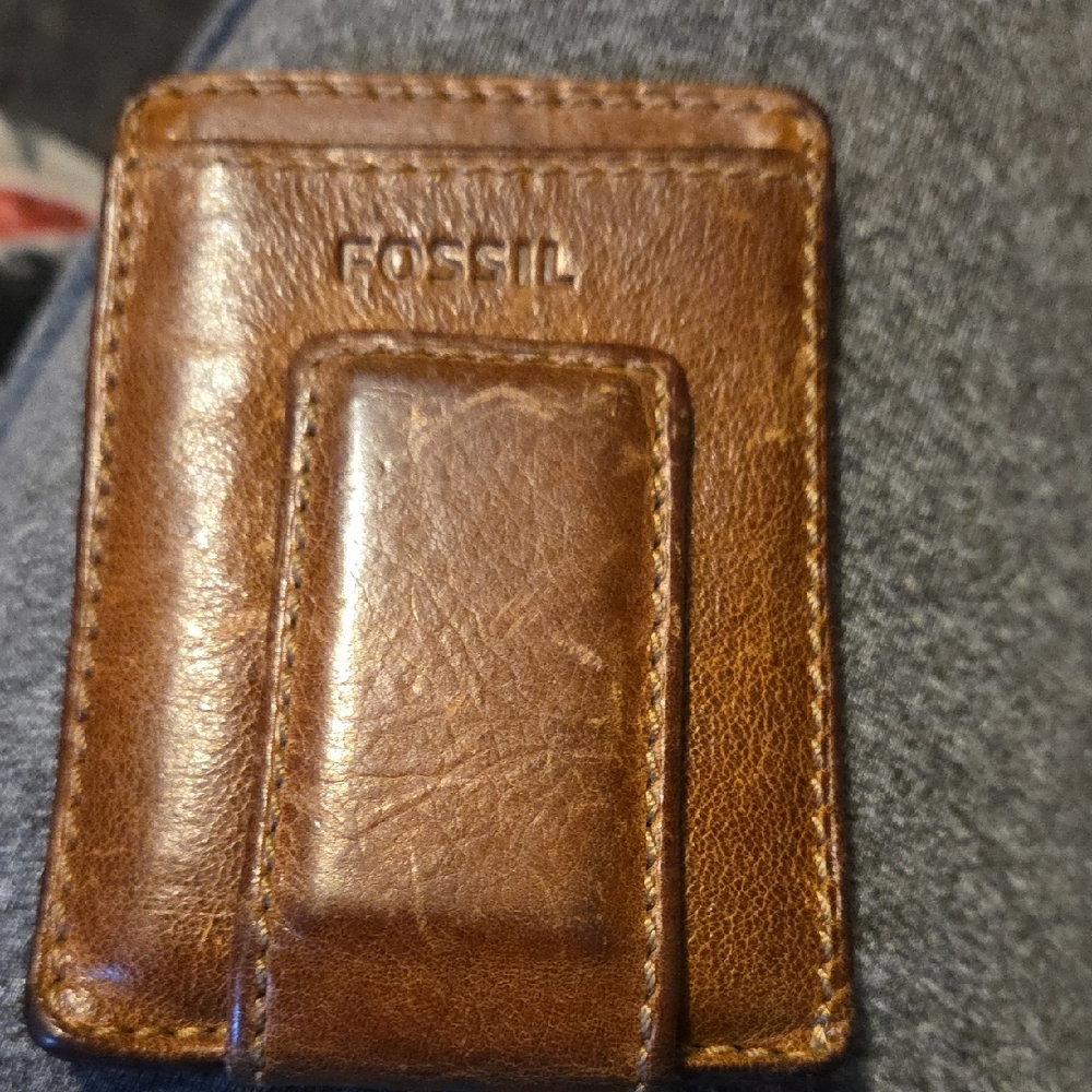Fossil Tan Leather Money Clip